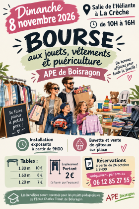 Bourse aux jouets, vêtements et puériculture - La Crèche