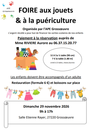 Foire aux jouets, puériculture - Grossoeuvre
