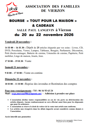 Bourse tout pour la maison, cadeaux - Vierzon