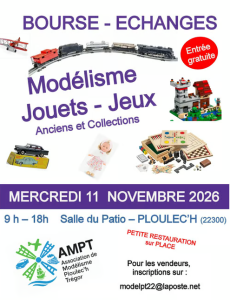 Bourse modélisme ferroviaire, naval, maquettes, jouets anciens et de collection, jeux de société 