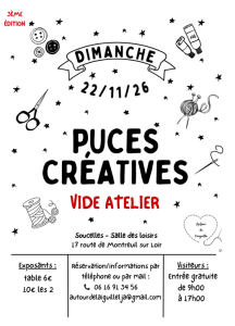 Puces créatives - Vide atelier - Soucelles