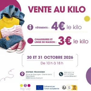 Vente au kilo de vêtements, chaussures et linge de maison